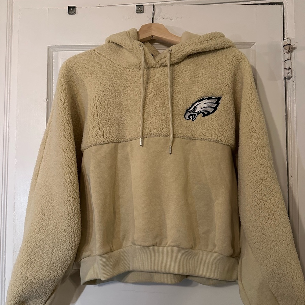 Eagles Beige Sherpa Hoodie